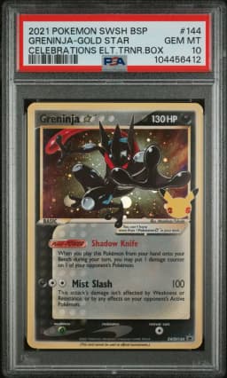 2021 #144 Greninja-Gold Star PSA 10 Swsh Black Star Promo