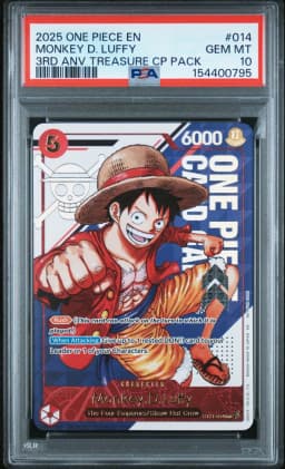2025 #014 Monkey D. Luffy PSA 10 One Piece 3rd Anniversary! One Piece Card Treasure Campaign Pack