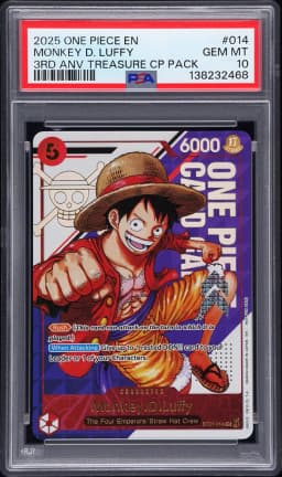 2025 #014 Monkey D. Luffy PSA 10 One Piece 3rd Anniversary! One Piece Card Treasure Campaign Pack