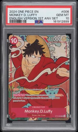 2024 #006 Monkey D. Luffy PSA 10 One Piece English Version 1st Anniversary Set