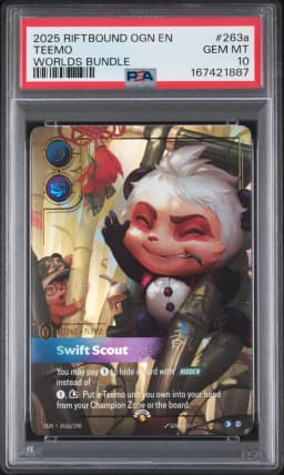 2025 #263a Teemo - Swift Scout PSA 10 Riftbound: League of Legends Ogn-Origins