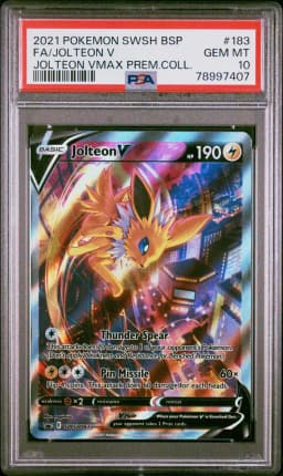 2021 #183 Full Art/Jolteon V PSA 10 Swsh Black Star Promo