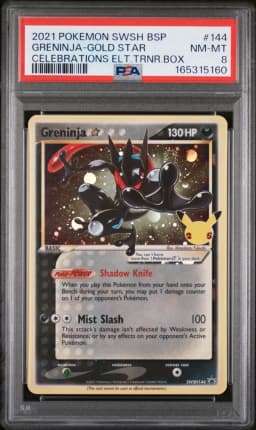 2021 #144 Greninja-Gold Star PSA 8 Swsh Black Star Promo