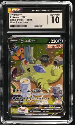 2021 #155 Tyranitar V CGC 10 Battle Styles - English