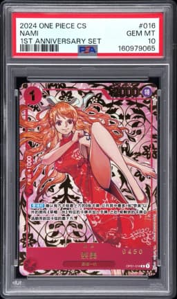 2024 #016 Nami PSA 10 One Piece Simplified Chinese 1st Anniversary Set