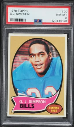 1970 #90 O.J. Simpson PSA 8 Topps Football