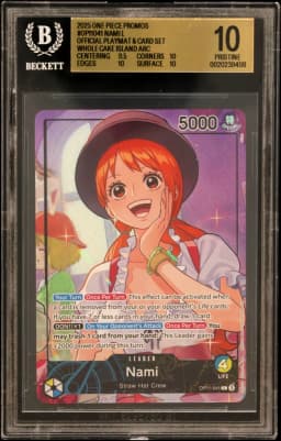 2025 #OP11041 Nami L/(Official Playmat & Card Set -Whole Cake Island Arc-) BGS 10 One Piece Card Game Promos