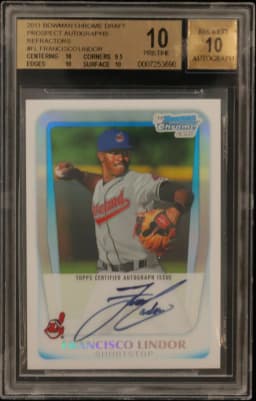 2011 #FL Francisco Lindor BGS 10 Bowman Chrome Draft Prospect Autographs Refractors