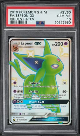 2019 #SV60 Full Art/Espeon GX PSA 10 Sun & Moon Hidden Fates Pokemon