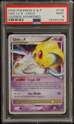 2008 #146 UXIE LV.X-HOLO PSA 9 Diamond & Pearl Legends Awakened