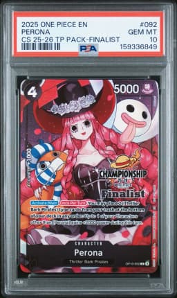 2025 #092 Perona PSA 10 One Piece Championship 25-26 Top Player Pack