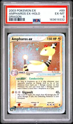 2003 #89 Ampharos EX-Holo PSA 6 EX Dragon