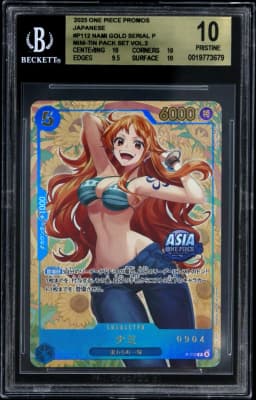 2025 #P112 Nami GOLD SERIAL P/(Mini-tin Pack Set Vol.2) BGS 10 One Piece Card Game Promos Japanese