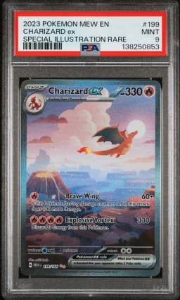 2023 #199 Charizard EX PSA 9 Mew EN-151