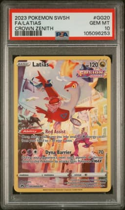 2023 #GG20 Full Art/Latias PSA 10 Sword and Shield Crown Zenith