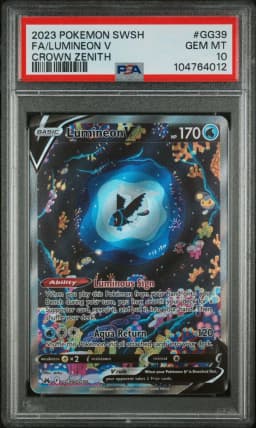 2023 #GG39 Full Art/Lumineon V PSA 10 Sword and Shield Crown Zenith