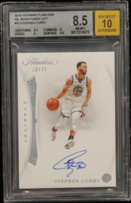 2018 #10 Stephen Curry BGS 8.5 Panini Flawless VS. Signatures Left