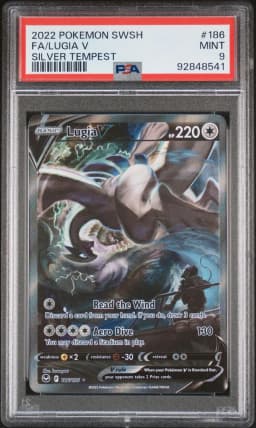 2022 #186 Full Art/Lugia V PSA 9 Sword & Shield Silver Tempest Pokemon