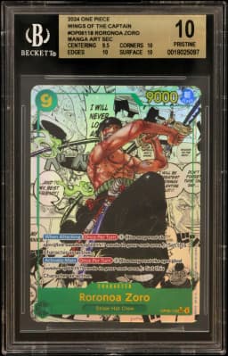 2024 #OP06118 Roronoa Zoro MANGA ART SEC BGS 10 One Piece Card Game Wings of the Captain