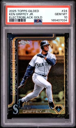 2025 #24 Ken Griffey Jr PSA 10 Topps Gilded Collection