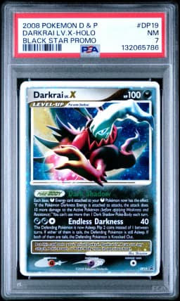 2008 #DP19 Darkrai LV.X-Holo PSA 7 Diamond & Pearl Black Star Promo