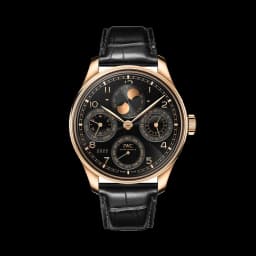 IWC Portugieser Perpetual Calendar 18K Armor Gold Case 44mm - Black on Leather Strap