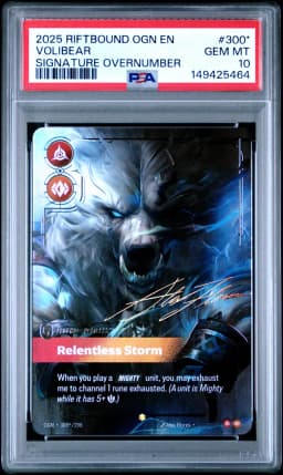 2025 #300* Volibear - Relentless Storm PSA 10 Riftbound: League of Legends Ogn-Origins