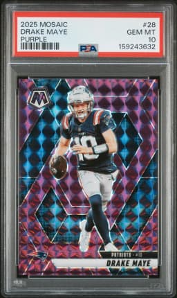 2025 #28 Drake Maye PSA 10 Panini Mosaic