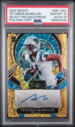 2025 #SIP-TMC Tetairoa Mcmillan PSA 10 Panini Select Select Signatures