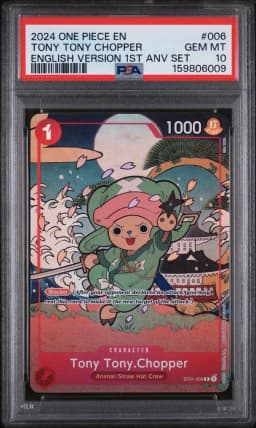 2024 #006 Tony Tony Chopper PSA 10 One Piece English Version 1st Anniversary Set