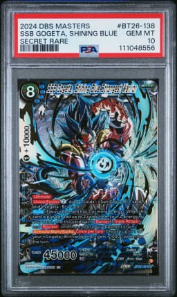 2024 #BT26-138 SSB Gogeta, Shining Blue Strongest Warrior PSA 10 Dragon Ball Super Card Game Masters Series 26 Ultimate Advent