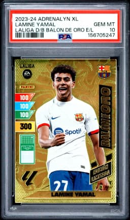 2023 #NA Lamine Yamal PSA 10 Panini Adrenalyn XL Laliga Dream Box Balon de Oro Edicion Limitada