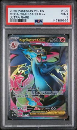 2025 #109 Mega Charizard X EX PSA 9 Pfl EN-Phantasmal Flames