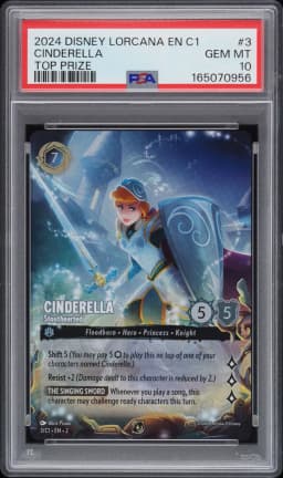 2024 #3 Cinderella - Stouthearted PSA 10 Disney Lorcana EN C1-Lorcana Challenge Promo