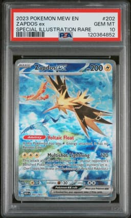 2023 #202 Zapdos EX PSA 10 Mew EN-151