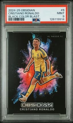 2024 #6 Cristiano Ronaldo PSA 9 Panini Obsidian Black Color Blast