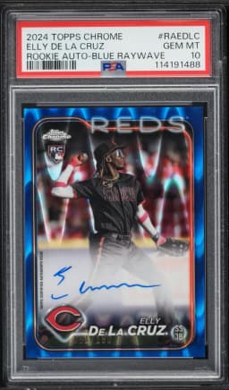 2024 #RAEDLC Elly de La Cruz PSA 10 Topps Chrome Rookie Autographs Baseball