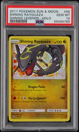 2017 #56 Shining Rayquaza-Holo PSA 10 Sun & Moon Shining Legends
