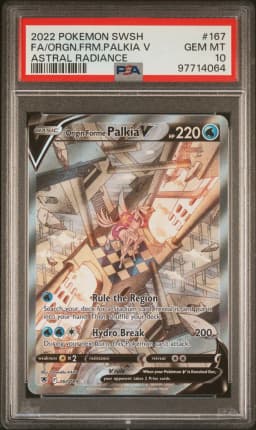 2022 #167 Full Art/Origin Forme Palkia V PSA 10 Sword & Shield Astral Radiance