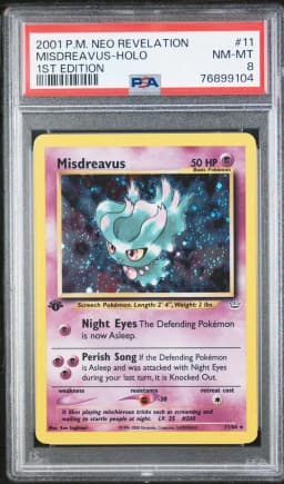 2001 #11 MISDREAVUS-HOLO PSA 8 POKEMON NEO REVELATION 1ST EDITION