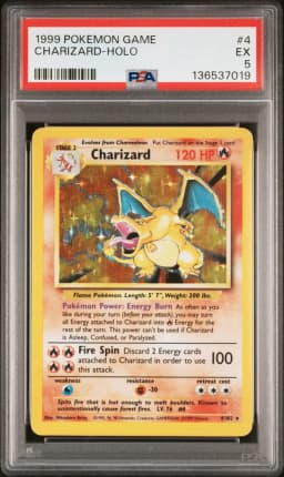 1999 #4 Charizard-Holo PSA 5 Game