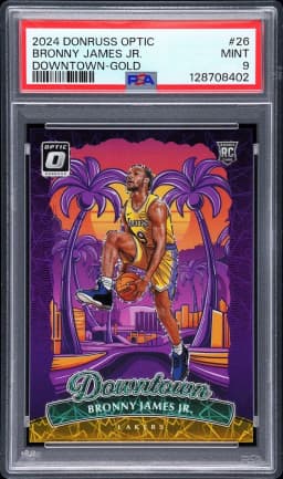 2024 #26 Bronny James Jr. PSA 9 Panini Donruss Optic Downtown Basketball