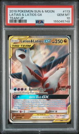 2019 #113 Latias & Latios GX PSA 10 Sun & Moon Team Up