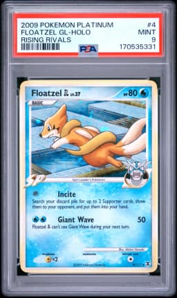 2009 #4 Floatzel GL-Holo PSA 9 Platinum Rising Rivals