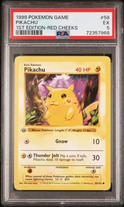 1999 #58 Pikachu PSA 5 Game