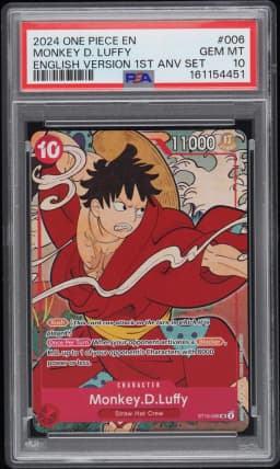 2024 #006 Monkey D. Luffy PSA 10 One Piece English Version 1st Anniversary Set