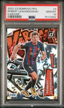 2022 #9 Robert Lewandowski PSA 10 Panini Donruss FIFA Kaboom!