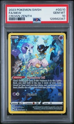 2023 #GG10 Full Art/Mew PSA 10 Sword and Shield Crown Zenith