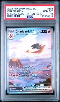 2023 #199 Charizard EX PSA 10 Mew EN-151