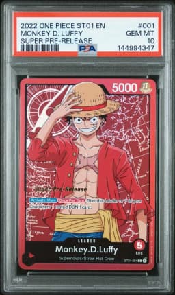 2022 #001 Monkey D. Luffy PSA 10 One Piece Starter Deck ST01-Straw Hat Crew